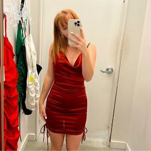 Backless Homecoming Dress Cowel Neck Line